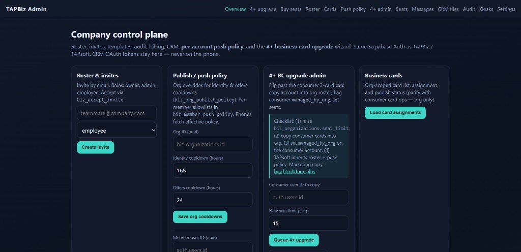 TAPBiz client portal preview